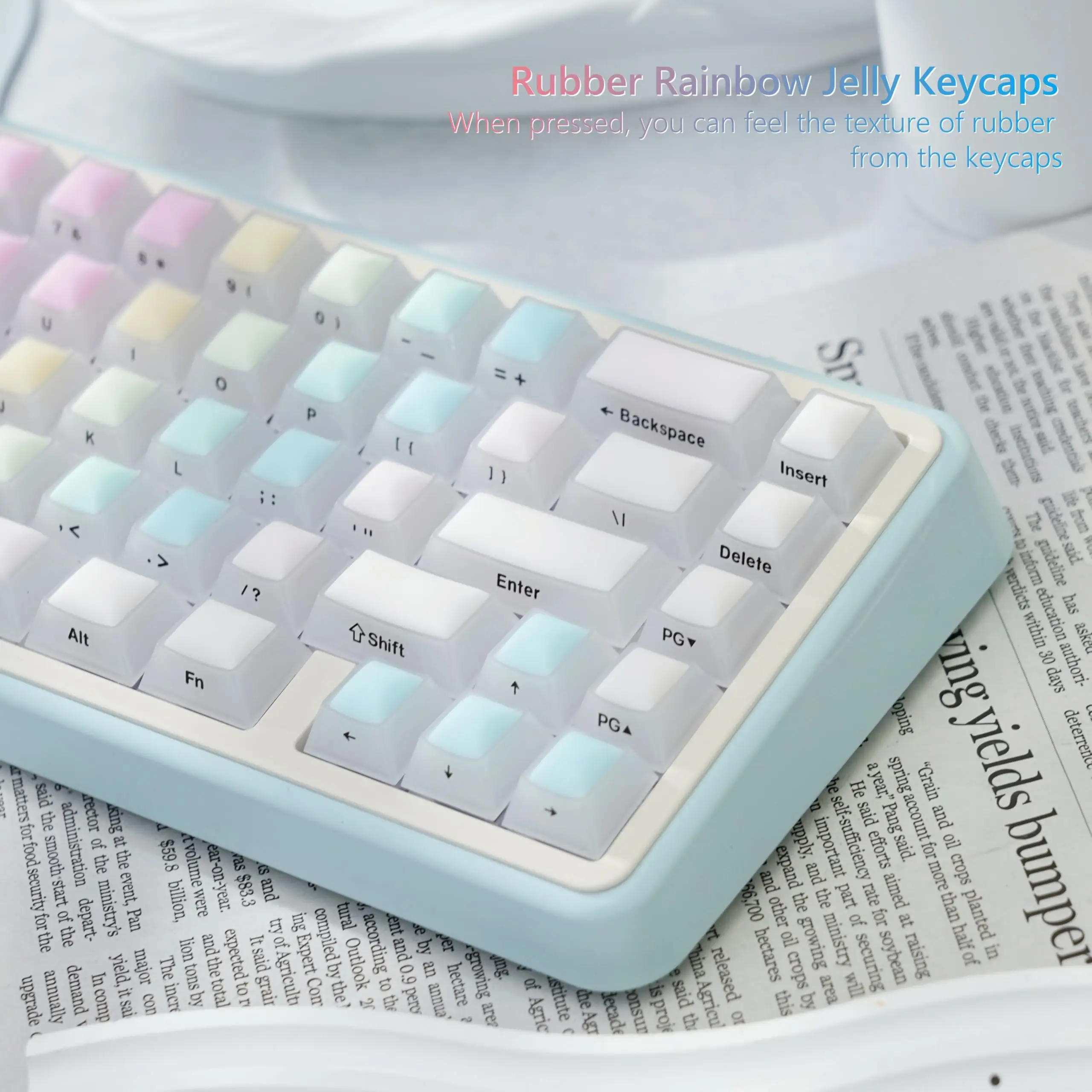 124 Keys Rainbow Castle Cherry Profile Translucent Keycaps PC Keycaps for MX Switches 61/64/68/84/104 Gamer Mechanical Keyboard