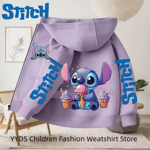 Disney Stitch Children's Zipper Hoodie Fashionable Tideway for Boys &amp; Girls Trendy Gift Idea 2026