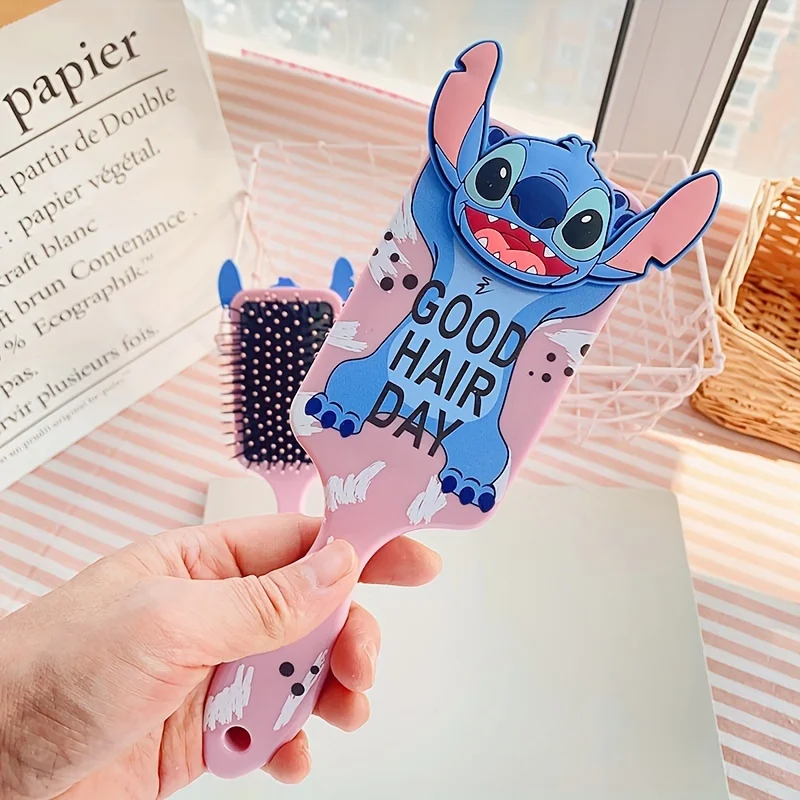 Grzebienie do masażu z poduszką powietrzną Stitch Angel Cute Cartoon Figures 3D Grzebień do włosów Narzędzie fryzjerskie Kobiety Dziewczyna Dzieci