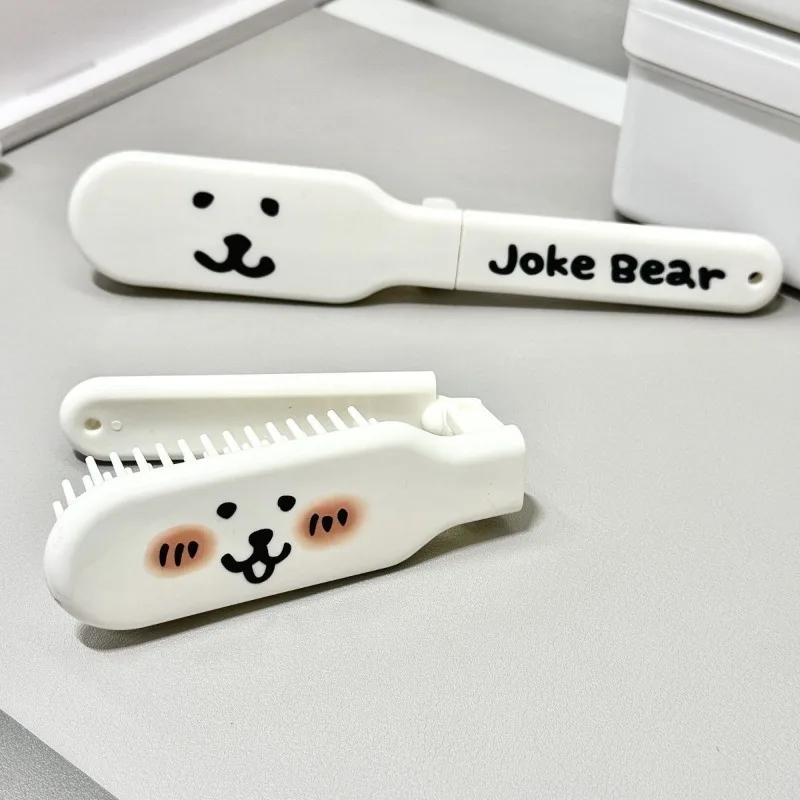 

Joke Bear Comb Cartoon Cute Figure Foldable Air Cushion Massage Comb Handheld Student Portable Carry Travel Gifts Two Piece Set