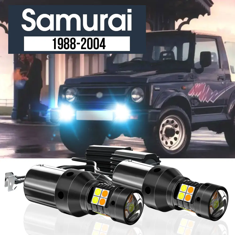 

2x LED Dual Mode Turn Signal+Daytime Running Light Blub DRL Canbus Accessories For Suzuki Samurai 1988-2004 1999 2001 2002 2003