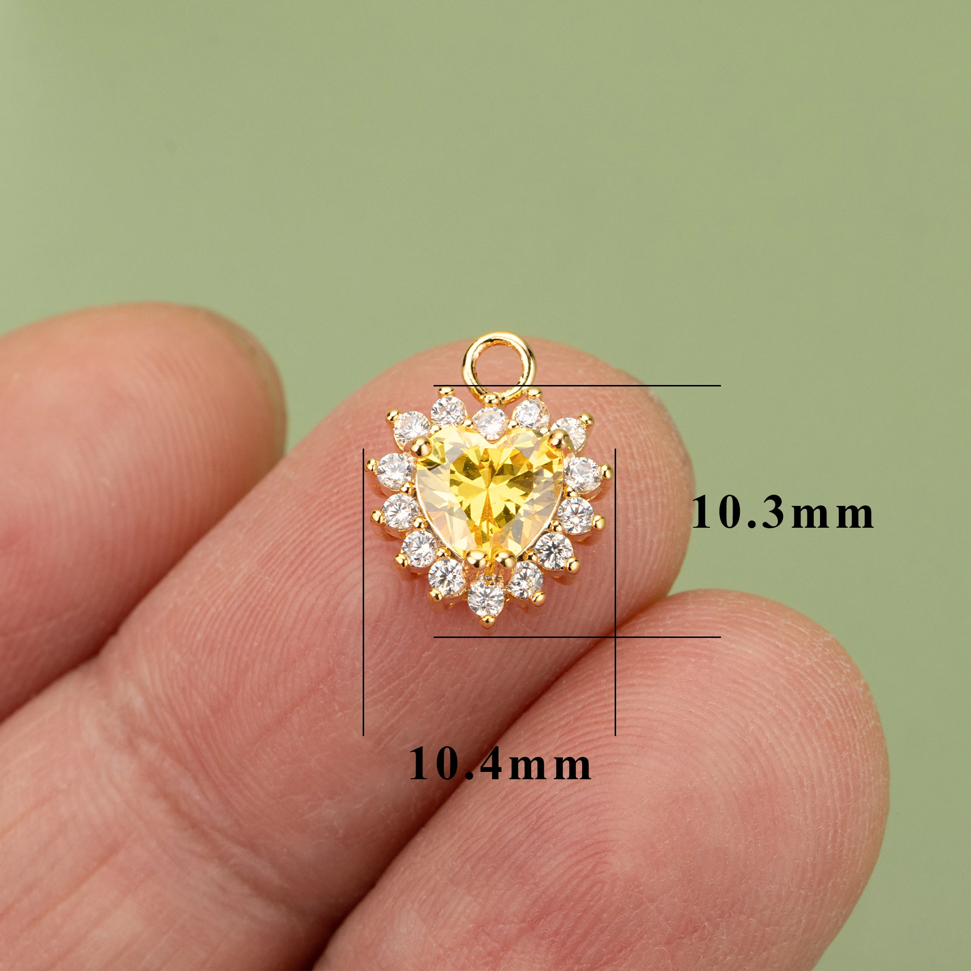 YEGUI ME42,jewelry accessories,18k gold plated,copper,nickel free,zircons,hand made,charms,diy pendants,jewelry making,6pcs/lot