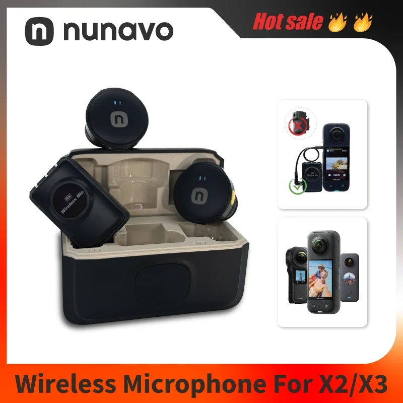 Wireless Microphone Mic For Insta360 X3 One X2 Mic Audio No Need Mic Adapter Action Camera Accessory Hifi Sound Noise Reduction