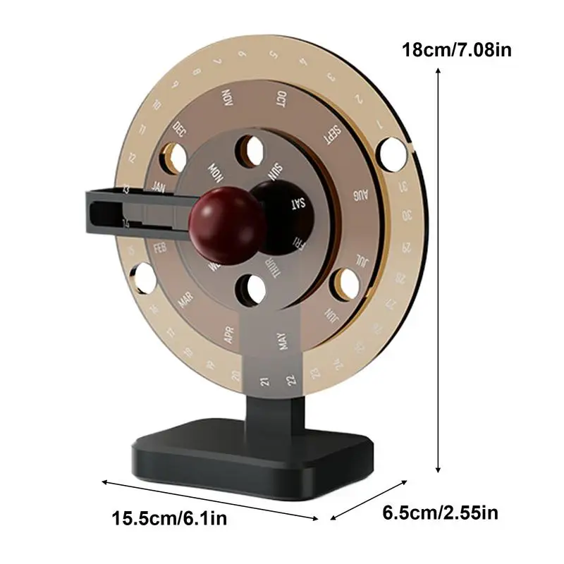 Perpetual ปฏิทินตั้งโต๊ะปฏิทินอะคริลิคเครื่องประดับโต๊ะ Creative Simple คู่มือหมุนปฏิทินเดสก์ท็อปปฏิทินตกแต่ง
