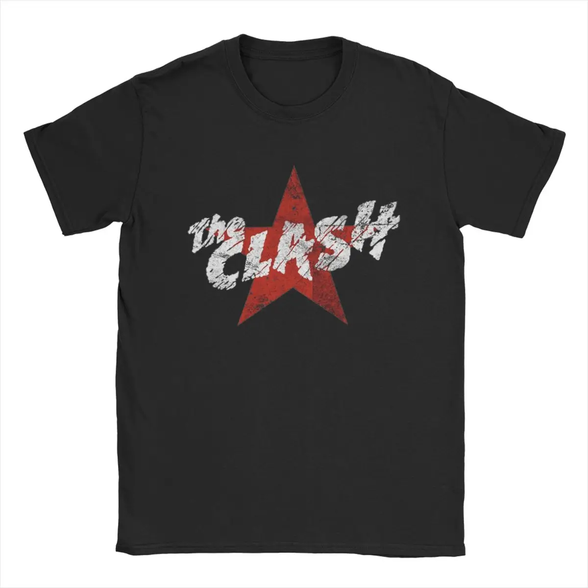 Vintage The Red Star Clash T-Shirt Men Round Neck 100% Cotton T Shirt Short Sleeve Tee Shirt Gift Idea Tops