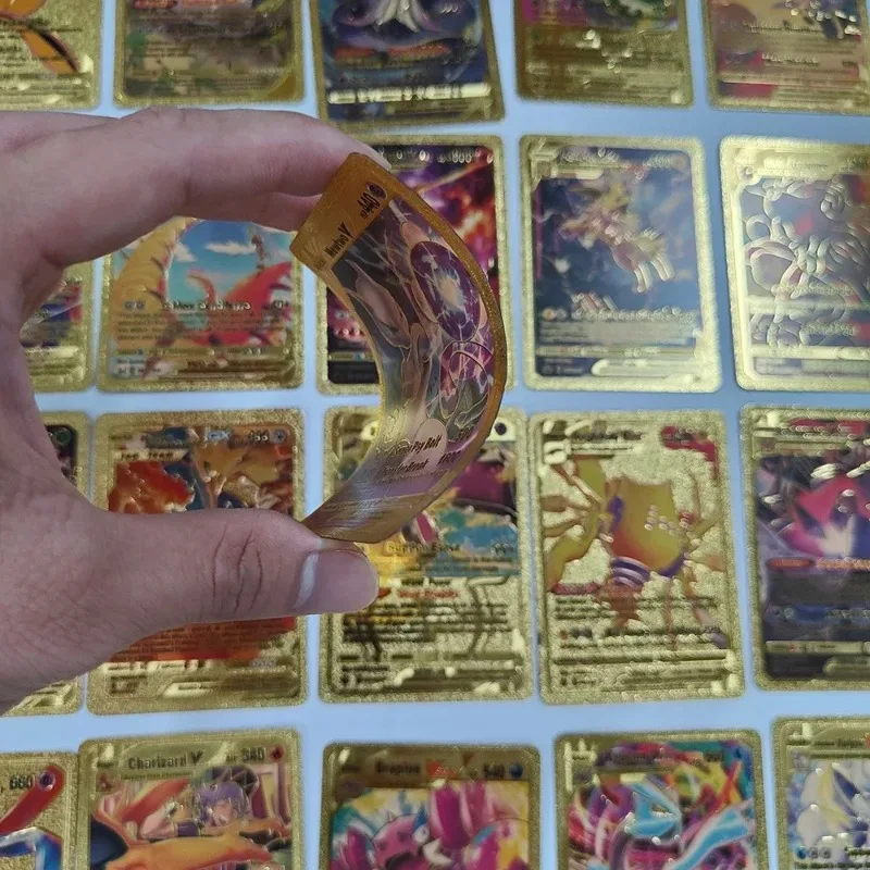 55PCS Pokemon Cards Vmax GX Gold Foil Flash Box Party Interactive Game English Spanish Colorful Game Battle Collection Card Gift view 5