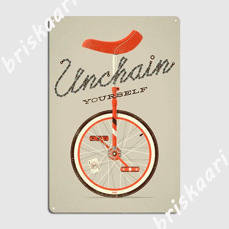 Vintage Bike Poster Unchain Metal Sign Cinema Living Room Pub Garage Customize Mural Painting Tin Sign Posters