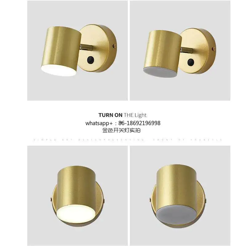 Modern Simple LED Bedside Wall Lamp with Switch Small Wall Lamp Living Room Background Aisle Lighting Wall Lamp view 4