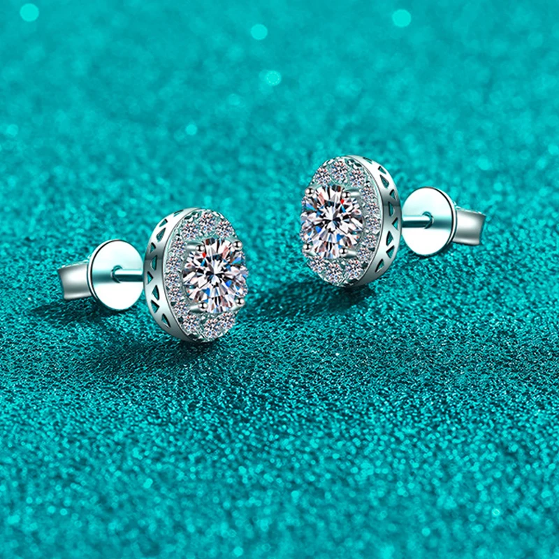 Smyoue 1cttw D Color Moissanite Stud Earrings for Women Oval Design Sparkling Lab Diamond 925 Sterling Silver Jewelry Wholesale