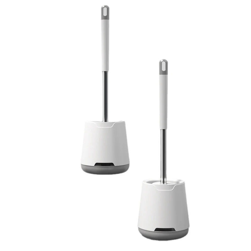 

Мягкая резиновая щетка для унитаза - Набор для ванной комнаты с силиконовой насадкой и настенным креплением - Полный комплект для чистки унитаза с длинной ручкой