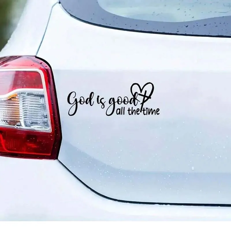 "God is always good" car sticker - Christian-themed Bible verse car sticker, inspirational religious car window sticker, elegant