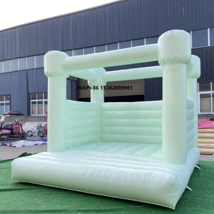 

Macaron Colorful Pastel Pink Blue Bounce House Inflatable White Jumping Bouncy Castle Inflatable Wedding Bouncer for Sale