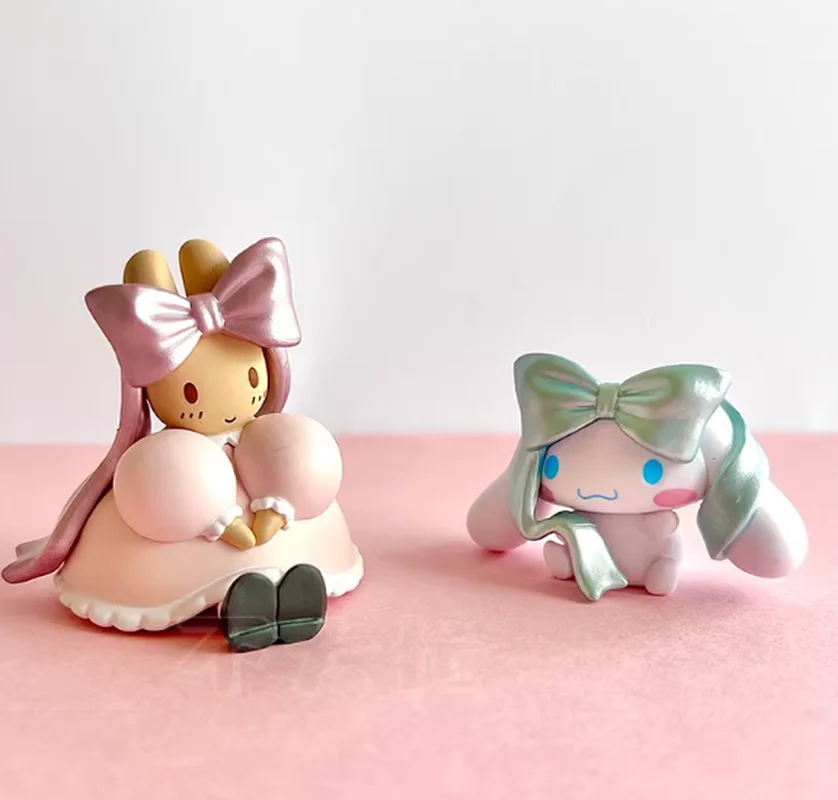 

New Bowknot And Yoga Kuromi Cinnamoroll Blind Box Kawaii Mini Decorative Action Figure Trendy Toys Cute Girls Surprise Gift