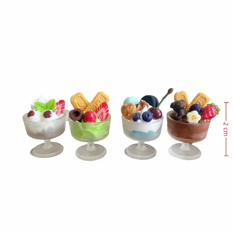 [JN] 1 Piece Miniature Dollhouse Fruit Biscuit Food Ice Cream Cup Model Toy For Doll Accessories DIY Decoration