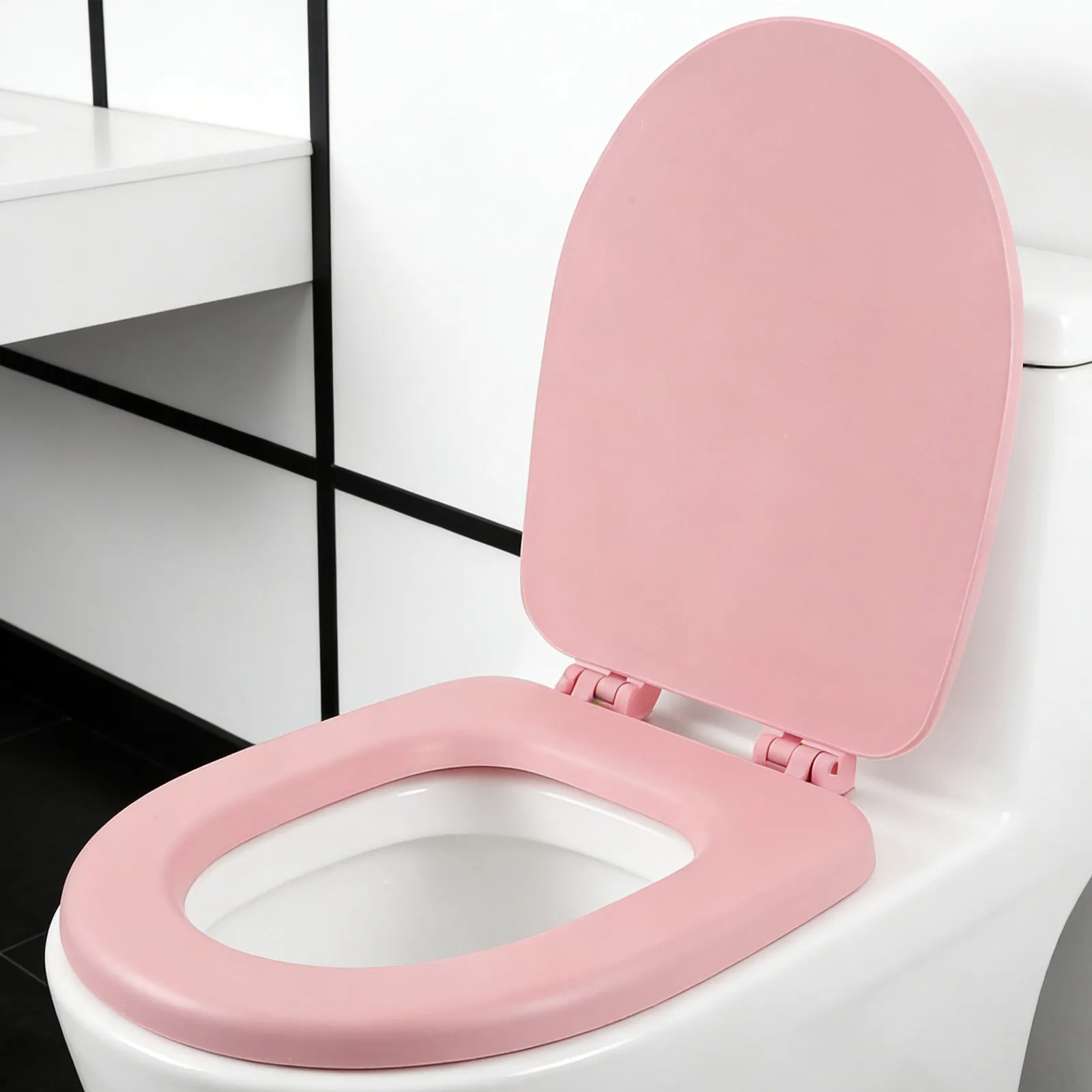 Soft Padded Toilet Seat Cushion High Density Foam Silent Round V Shaped Slow Closing Toilet Seat Cover Upgrade Household Hotel