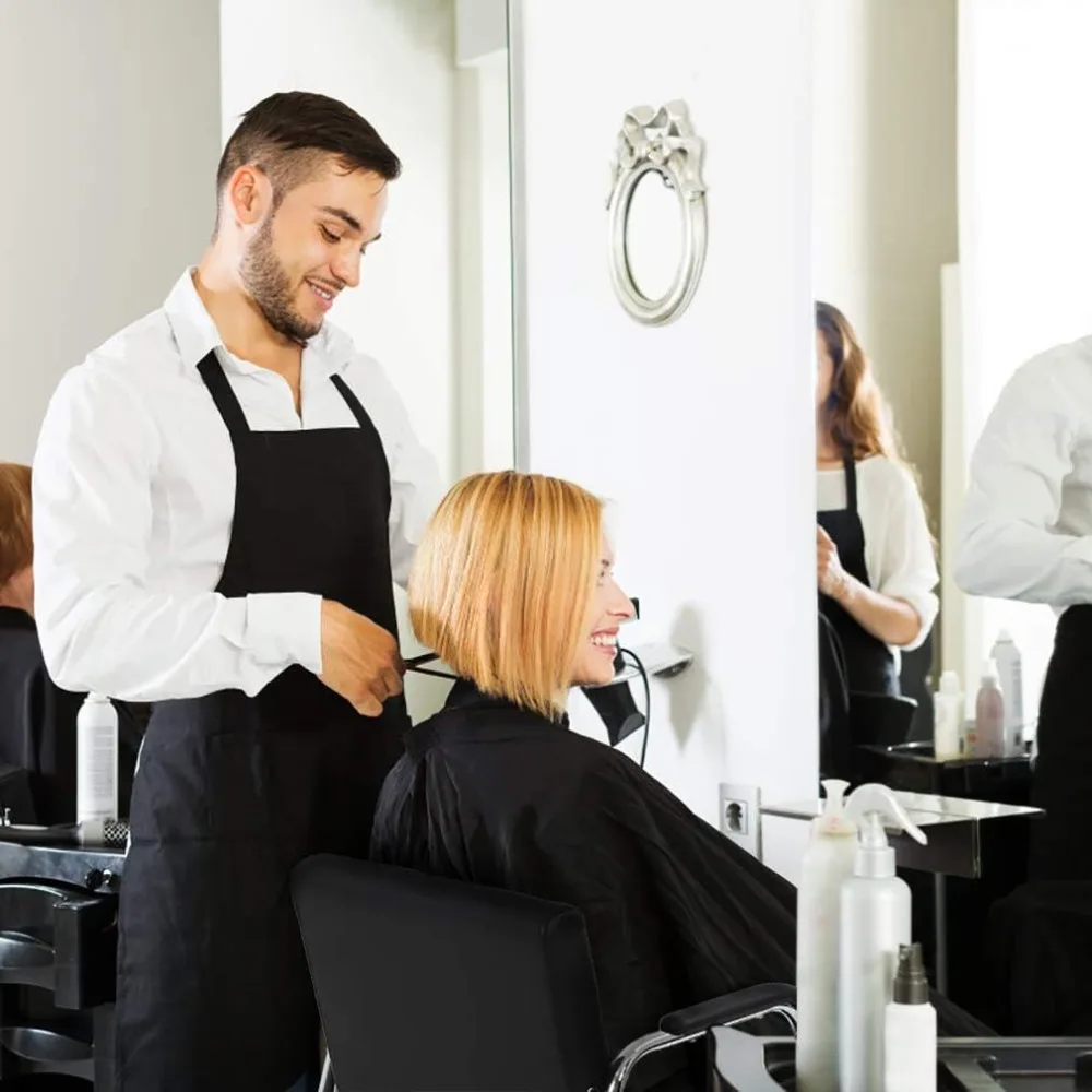 كرسي حلاقة هيدروليكي مع وسادة سميكة للغاية، كرسي صالون محمول مع ظهر مائل تلقائي، إطار معدني شديد التحمل