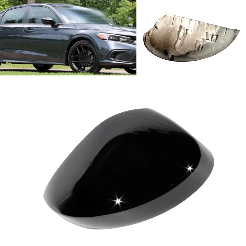 

For Honda Civic 2022-2023 American Version 1 pc Right Side Black Painted Rear Mirror Cover Without Turn Signal