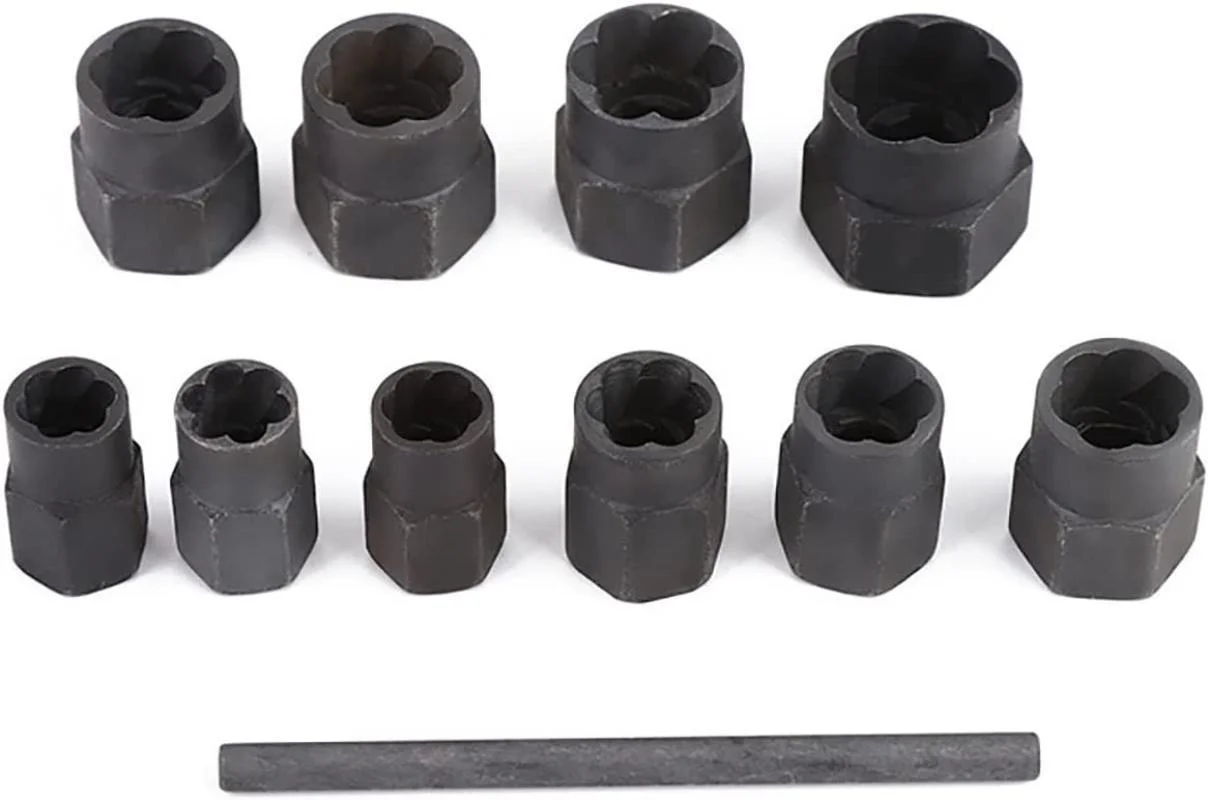 11Pcs Nut Extractor Socket Tool for Removing Damaged Rusted Rounded-Off Bolts with Solid Storage Case