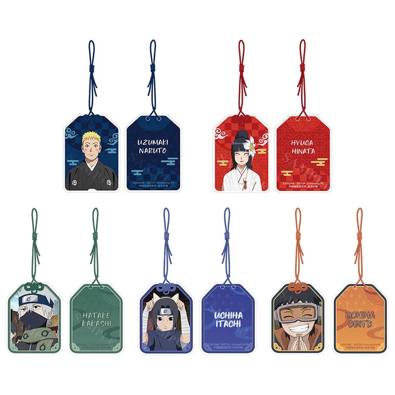 Hot Japanese Anime Naruto Figure Kakashi Obito Hinata Acrylic Omamori Bagpack Car Decoration Pendant Keyring for Children Gifts