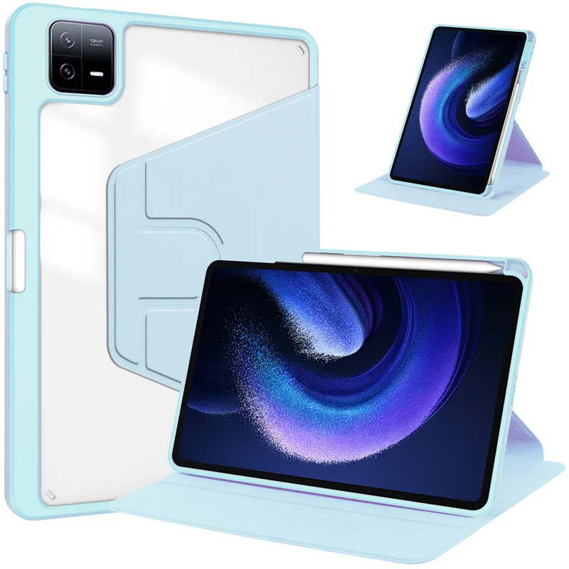 

Rotation Stand Case For Xiaomi Mi Pad 8 7 6 5 Pro for Redmi Pad2 SE 11 12.1 inch Tablet Case Clear Transparent Acrylic Cover