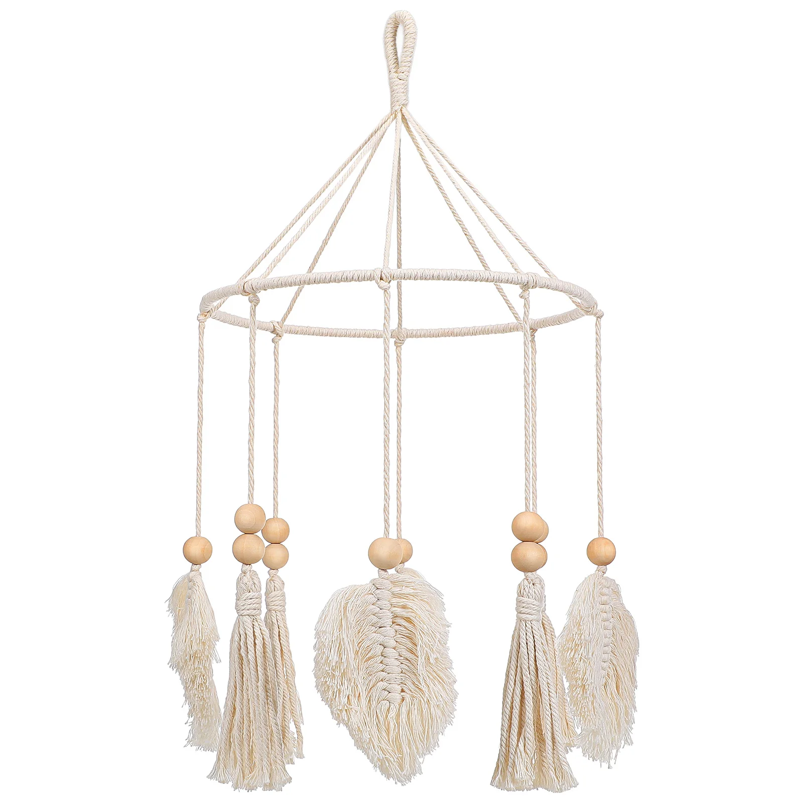 

Leaf Shape Cotton Fringe Wind Chime Hanging Wall Art Decoration for Bedroom Living Room Nursery Home Decor Accessory