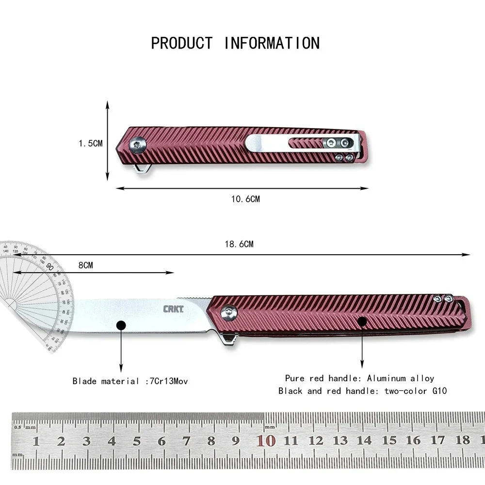 CR K820BXP Ken Onion Assisted Flipper Folding Knife 7Cr13Mov Blade Aluminum Handle Outdoor Camping EDC Survival Knives