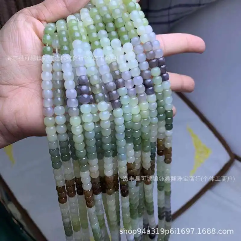 Hetian Jade Qinghai Material Multi-Bead 108 Old Style Bracelet, Multi-Layered
