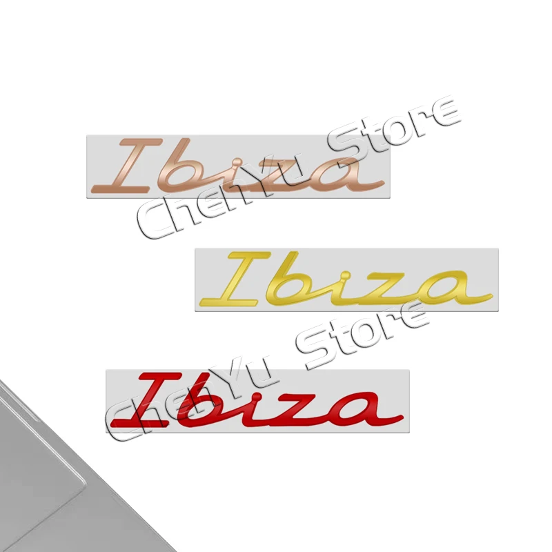 For New Ibiza Letter Emblem MK4 MK5 MK6 6L 6J 3D Decals Sticker Rear Trunk Badge Logo Metal Accessories