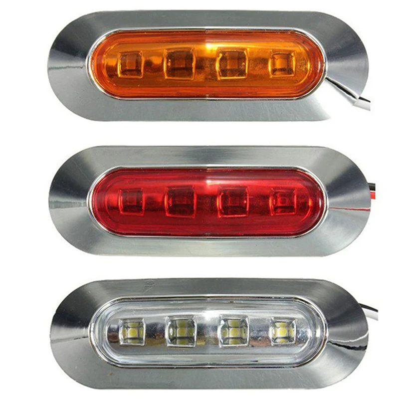 10V-30V 4LED Side Marker Tail Warning Light Lamp Clearance Trailer Truck