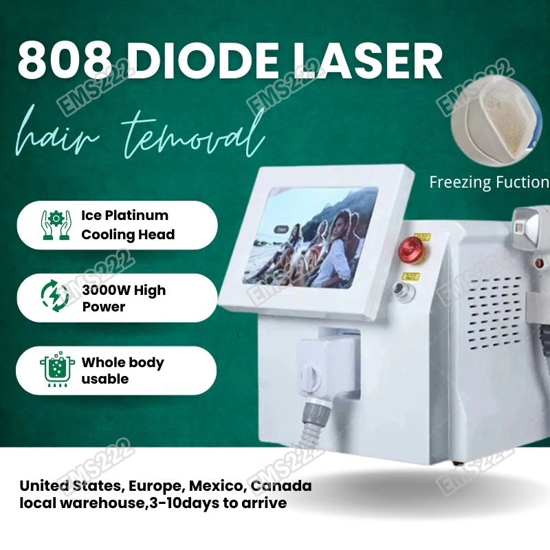 Depiladora Laser Painless Permanen 3 Wavelength Diode Laser Hair Removal Machine 808NM Ice Platinum Cooling System Beautiful