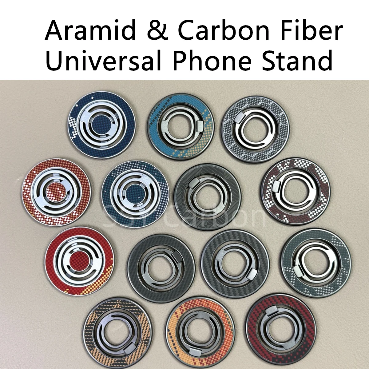 

Carbon Magnetic mobile phone holder carbon fiber magnetic ring buckle suitable for Magsafe magnetic ring desktop holder