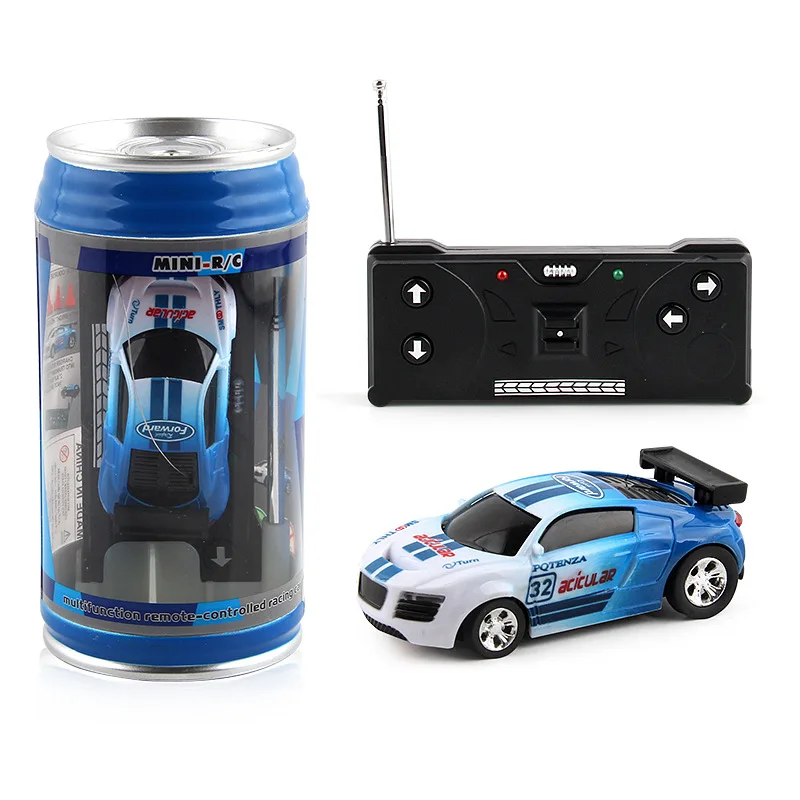 Mini Can Mini Cans RC Car Zasilany bateryjnie Plastikowy zdalnie sterowany pojazd wyścigowy z blokadami drogowymi Mikro samochód wyścigowy dla