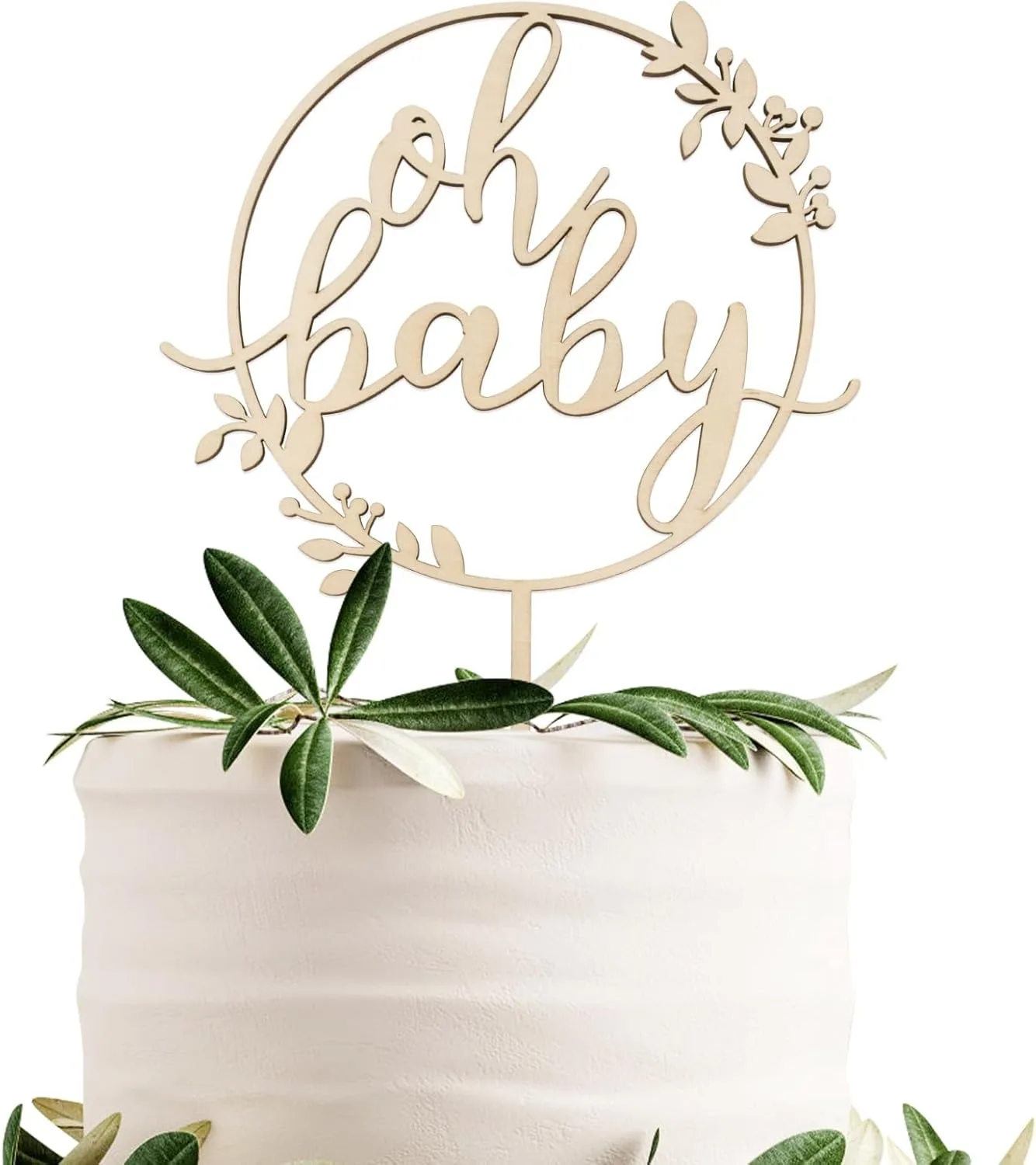 Oh Baby Cake Topper Wood Baby Shower Cake Topper Gender Neutral Boy Girl Boho Rustic Gender Reveal Cake Decorations