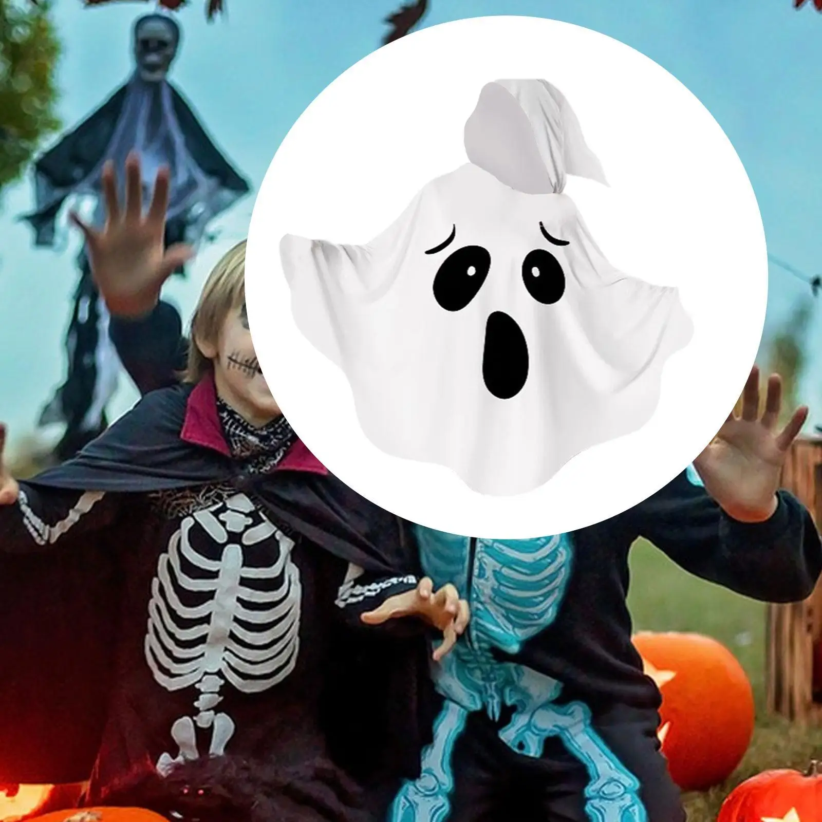 

Halloween Ghost Costume Novelty Decorative Comfortable Hooded Cape for Carnival