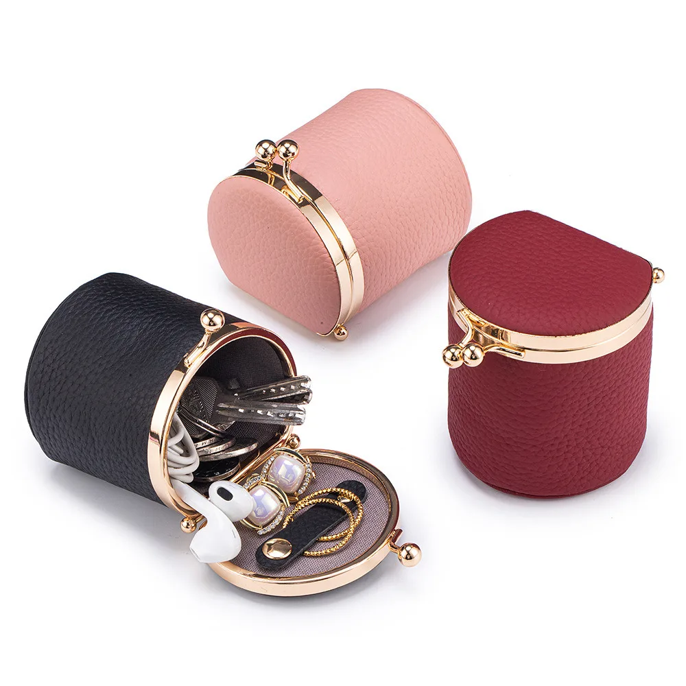 Genuine Leather High-End Coin Purse Wallet Clutch Soft Cowhide Ring Jewelry Bag Earphone Card Holder Lipstick Pocket For Female