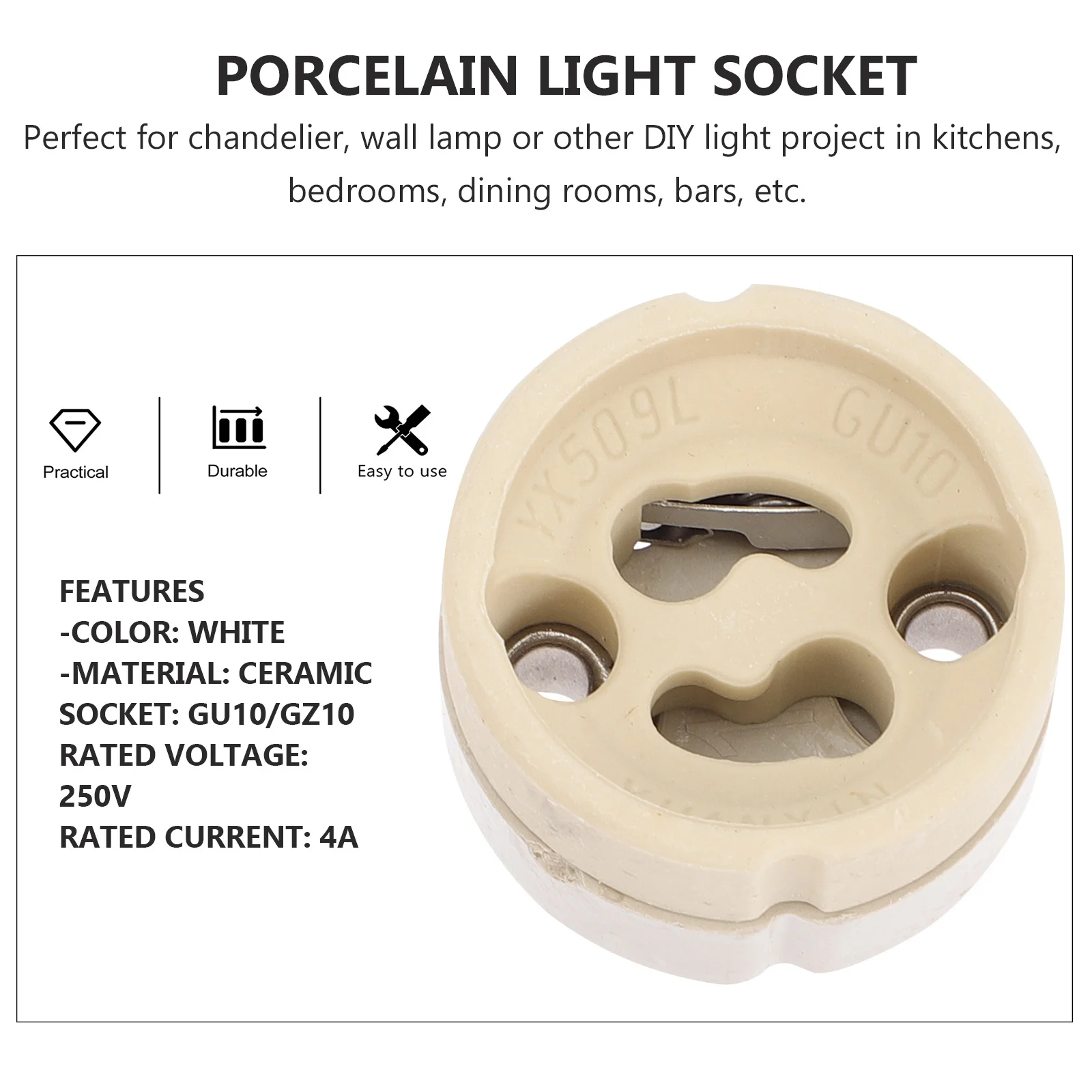 

2Pcs Candelabra Socket Replacement Ceramic Light Bulb Socket Holder Bracket for Chandelier Wall Lamp DIY Lighting Parts