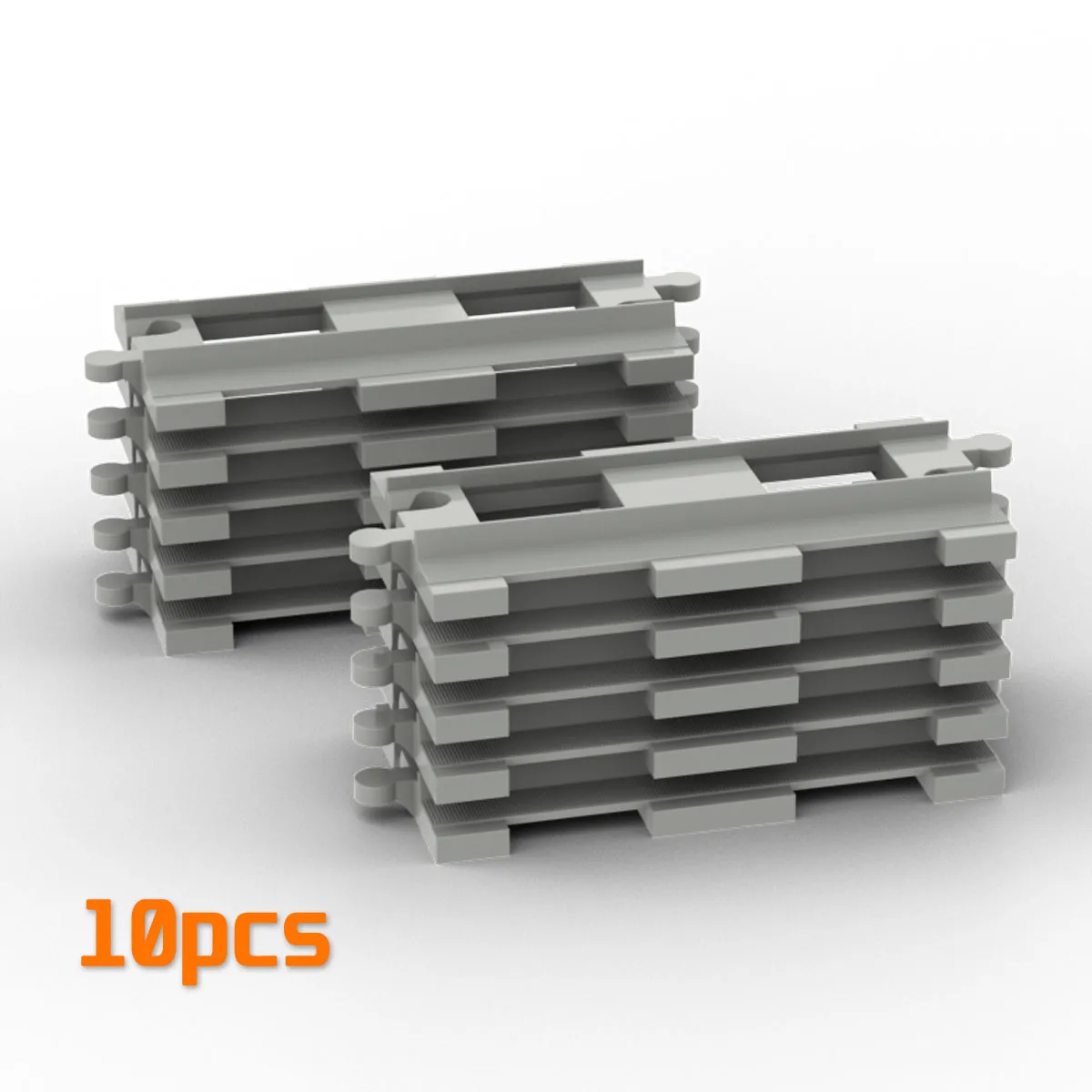 Big Building Block Light Gray Railroad Track Compatible Duplo Trains Parts kit Platform Curved Track Toy Set For Children\'s Gift