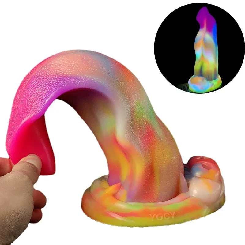 YOCY Grote Anale Seksspeeltje Zachte Siliconen Realistische Wolf Tong Dildo 8 cm Dikke Fantasy Butt Plug Flirt Masturbator Vrouwen volwassen Spel