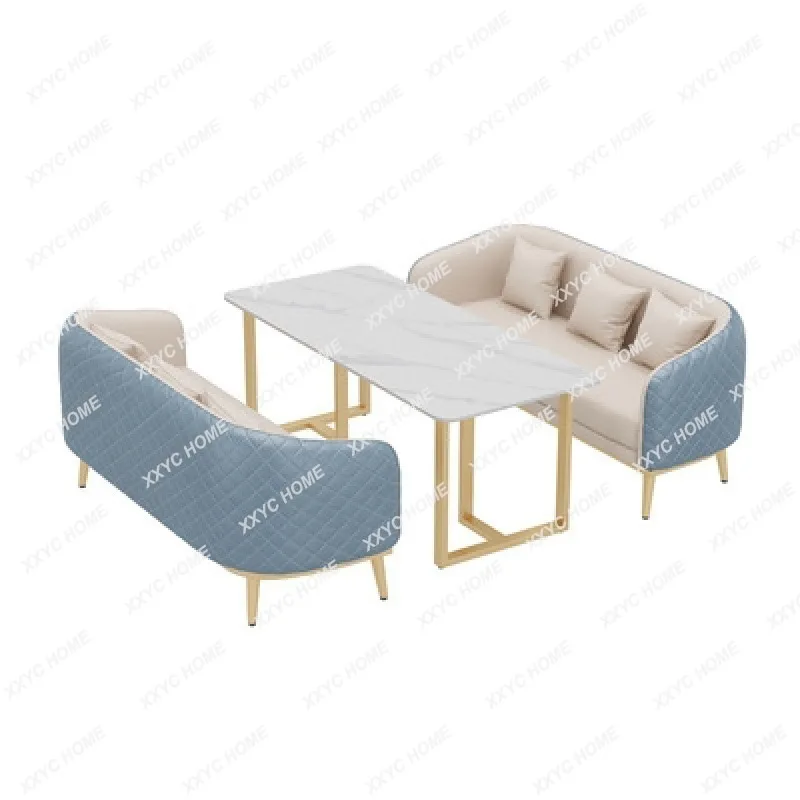 Shop Sofa Deck Western Restaurant Fabric Table and Chair Combination Negotiation Reception Table and Chair Combination