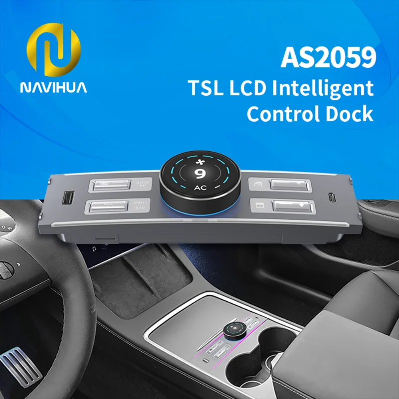 

2024 LCD Knob Docking Station For Tesla Model 3 Y Supports 10 Functions of Original Car With Buttons USB Type-C port