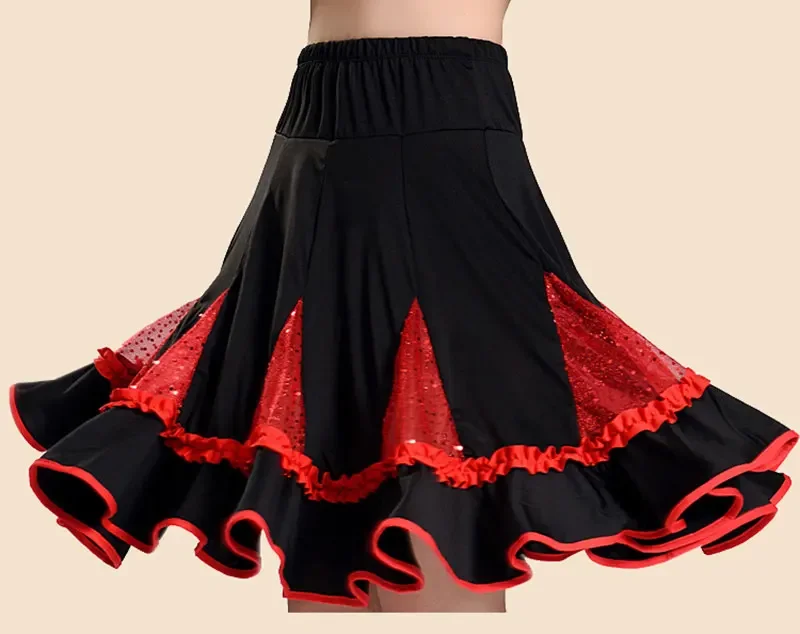 Jupe de danse moderne pour femme, flamenco, salle de Rh, pratique de la valse, grande balançoire, costume de phtaline moderne