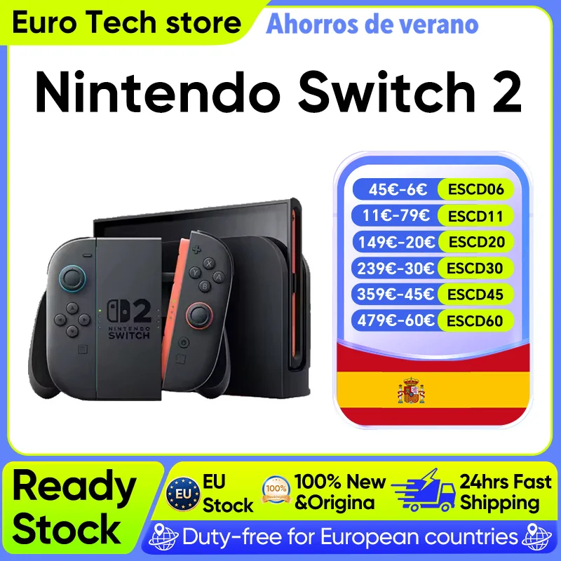 Nouvelle Nintendo Switch 2, première mondiale, écran 7,9'', poignée Joy-Con, audio amélioré, compatible avec les versio…