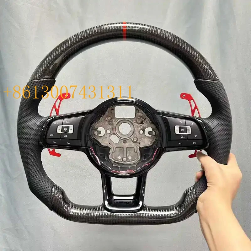 FactoryForged LED Carbon Fiber Leather Sport Steering Wheel  6 .5 8 R MK5 MK6 MK7 MK8 Tiguan Scirocco