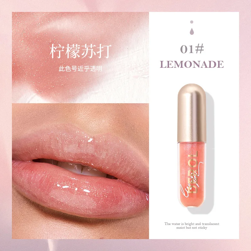 Hidratante Lip Glaze Balm, Ginger Mint, Lip Glaze, Lip Gloss, Hidratante, Diluindo Lip Lines, Anti-secagem Lip Balm