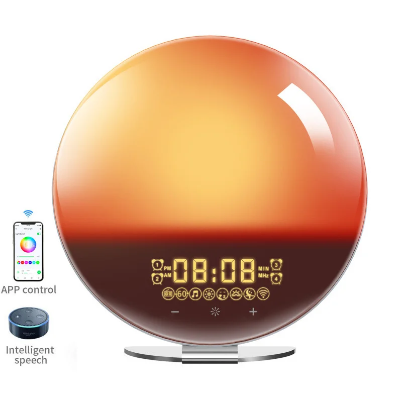 

WiFiWireless Control Smart Wake-Up Alarm Clock Multifunctional Tap-Timer for Sleep and Wake-Up with Colorful Night Light