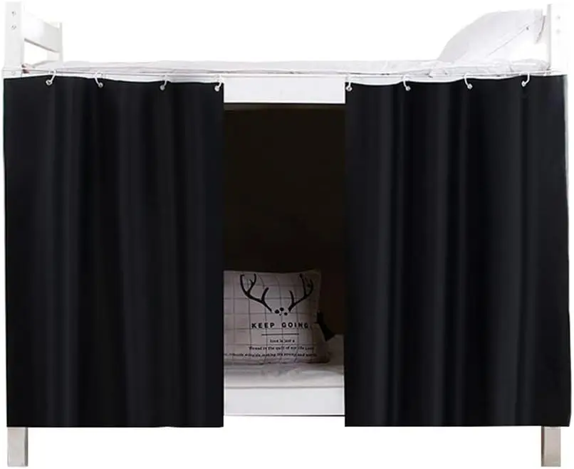 

Thickened Blackout Bunk Bed Ains For Bottom Full, Install Accessory Luded, 2 Panels, Bla 47.2In