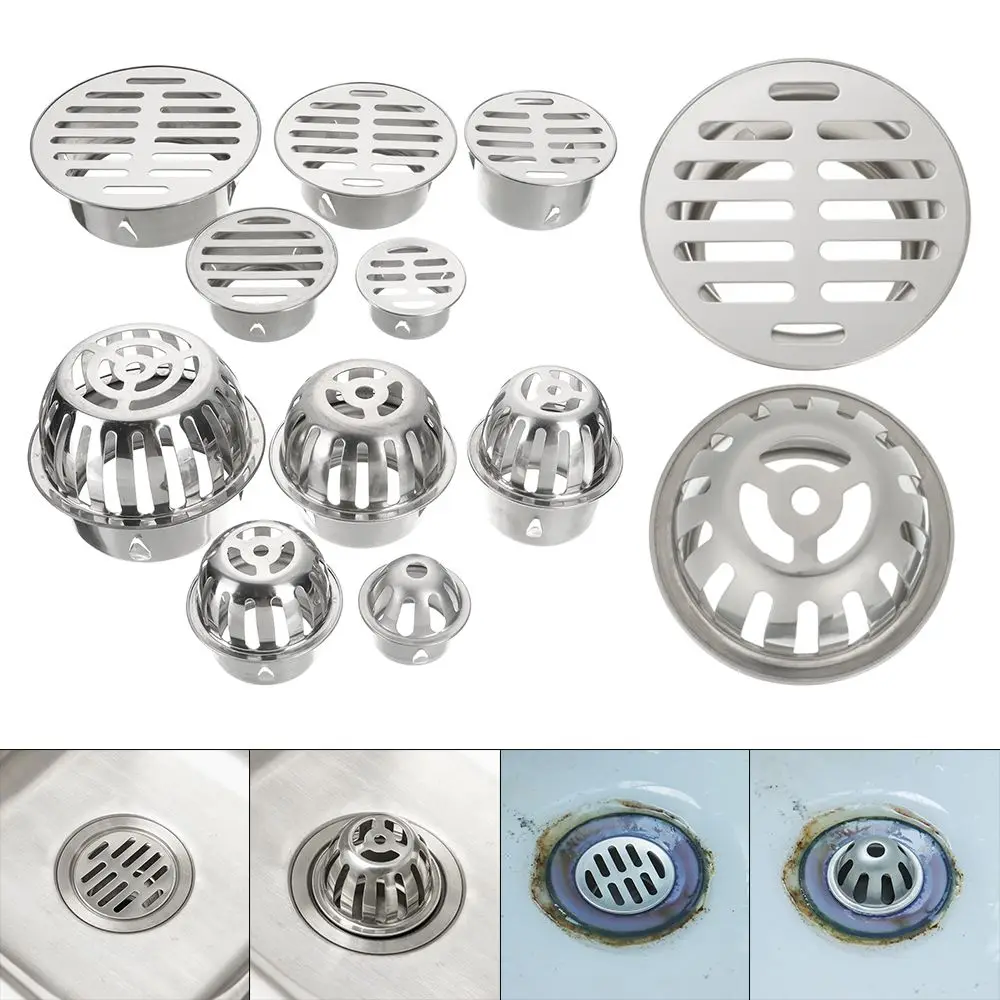 Outdoor Stainless Steel Round Balcony Drainage Cover Drainage Plumbing Fitting Rain Pipe Cap Roof Floor Drain