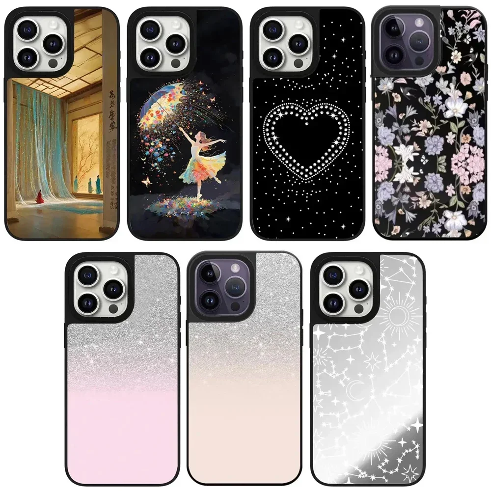 

Creative Shining Stars Mirror Magnetic Phone Case Cover for IPhone 11 12 13 14 15 16 Pro Max Case for IPhone 16 Pro Max