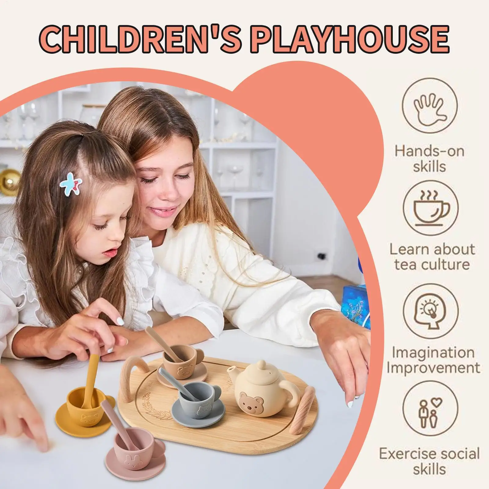Crianças conjunto de chá jogar casa brinquedos fingir fazer chá jogar com bule chá lanche da tarde role play brinquedos meninos meninas presente do feriado