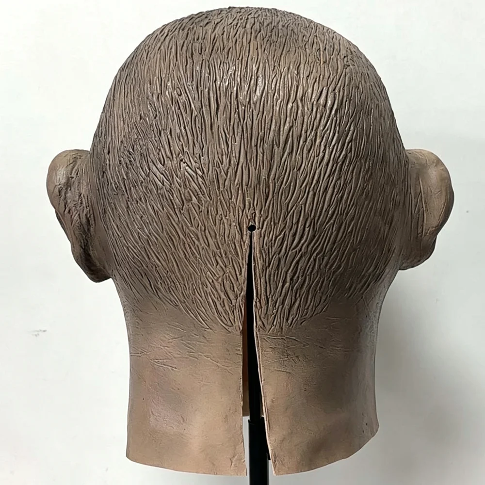Lustige Affen-Vollgesichtsmaske aus Latex, Realistische Schimpanse-Tierkopfmaske, Halloween-Party-Cosplay-Kostüm-Requisiten für Erwachsene – Detail 4